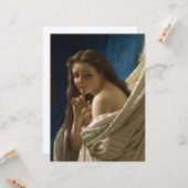 Portret van een Flirterige Jonge Vrouw Kaart (Voorkant / Achterkant in situ)