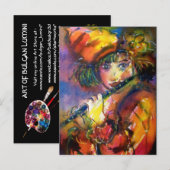 PORTRET VAN EEN FLUITIST Venetiaanse Maskerade Muz Uitnodiging Briefkaart (Voorkant / Achterkant)