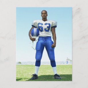 portret van een football speler die een football b briefkaart