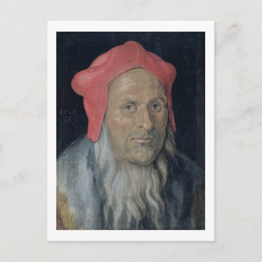 Portret van een gebogen Man in een rood Pet, 1520  Briefkaart (Voorkant)