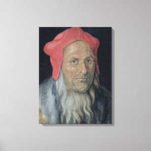 Portret van een gebogen Man in een rood Pet, 1520 Canvas Afdruk
