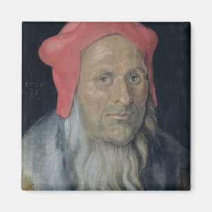 Portret van een gebogen Man in een rood Pet, 1520 Magneet