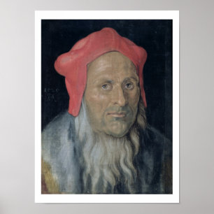 Portret van een gebogen Man in een rood Pet, 1520 Poster