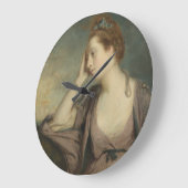 Portret van een geïrriteerde vrouw grote klok (Hoek)