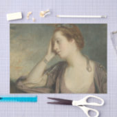 Portret van een geïrriteerde vrouw tissuepapier (Craft)