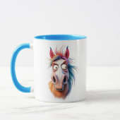 Portret van een gek paard. mok (Links)