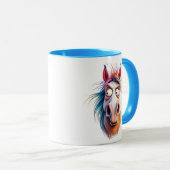 Portret van een gek paard. mok (Voorkant rechts)
