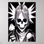 Portret van een gelukkig skelet | AI Art Poster (Voorkant)