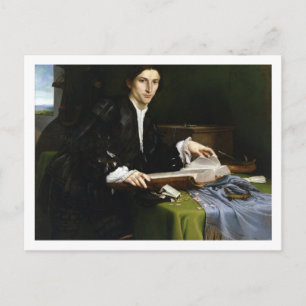 Portret van een Gentleman in zijn studie, 1528-30  Briefkaart