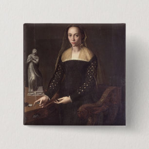 Portret van een Gentleoman, 1559 (olie op het pane Vierkante Button 5,1 Cm
