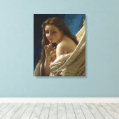 Portret van een Gepassioneerde Jonge Dame Canvas Afdruk (Insitu (Houten vloer))