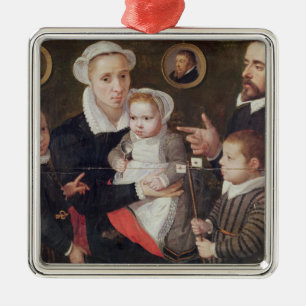 Portret van een gezin metalen ornament