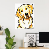 Portret van een Golden Retriever Poster (Thuiskantoor)