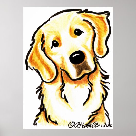 Portret van een Golden Retriever Poster (Voorkant)
