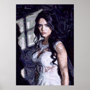Portret van een gotische bruid poster