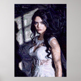 Portret van een gotische bruid poster