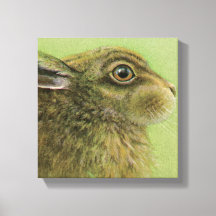 Portret van een grazende konijn op doek canvasprin