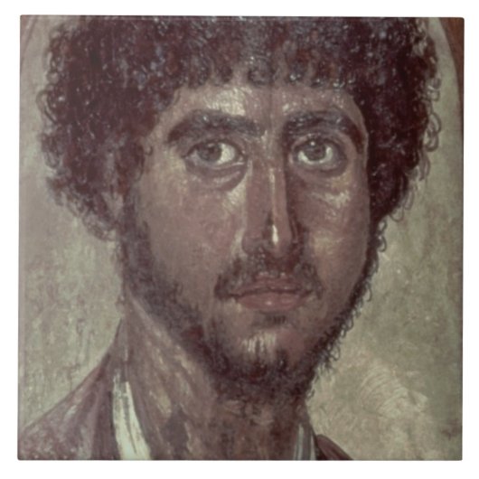 Portret van een Griek uit Fayum, Romano-Egyptenaar Tegeltje (Voorkant)