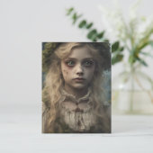 Portret van een griezelig ondood Victoriaans blond Briefkaart (Staand voorkant)