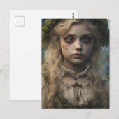 Portret van een griezelig ondood Victoriaans blond Briefkaart (Voorkant / Achterkant)