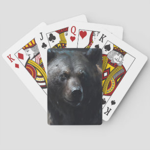 Portret van een Grizzlybeer - Dieren Natuur Wildle Pokerkaarten