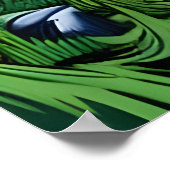 Portret van een groen fantasiebeest | AI Art Poste Poster (Hoek)