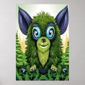Portret van een groen fantasiebeest | AI Art Poste Poster (Voorkant)
