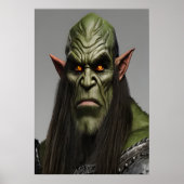 Portret van een groene orc | AI Art Poster (Voorkant)