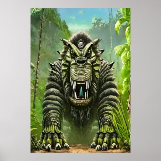 Portret van een groot fantasiebeest | AI Art Poste Poster (Voorkant)