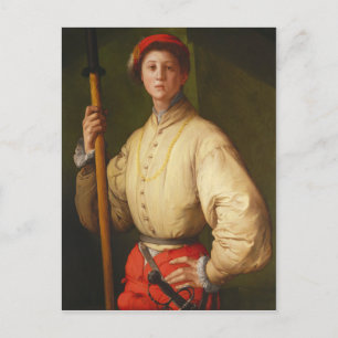 Portret van een Halberdier van Pontormo Briefkaart