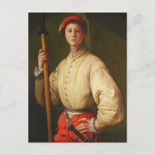 Portret van een Halberdier van Pontormo Briefkaart (Voorkant)