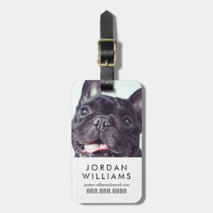 Portret van een Happy French Bulldog Bagagelabel