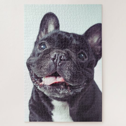 Portret van een Happy French Bulldog Legpuzzel (Verticaal)