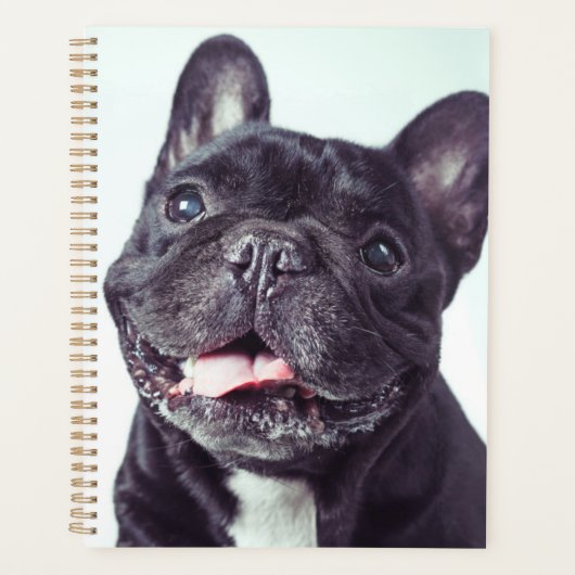 Portret van een Happy French Bulldog Planner (Voorkant)
