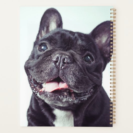 Portret van een Happy French Bulldog Planner (Achterkant)