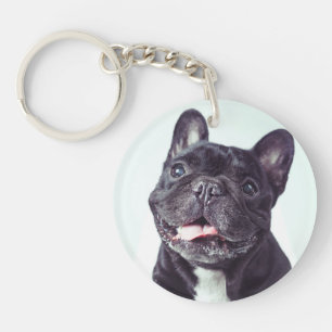 Portret van een Happy French Bulldog Sleutelhanger