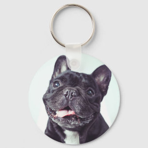 Portret van een Happy French Bulldog Sleutelhanger