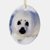 Portret van een Harp Seal Pup Keramisch Ornament (Rechts)