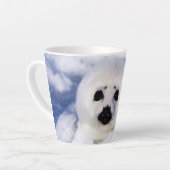 Portret van een Harp Seal Pup Latte Mok (Linkerhoek)