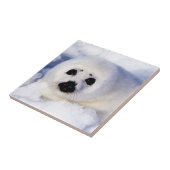 Portret van een Harp Seal Pup Tegeltje (Zijkant)