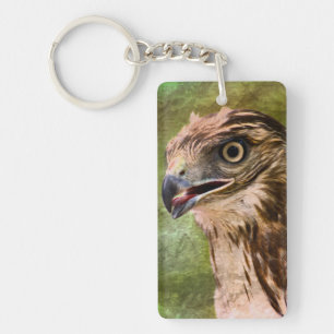 Portret van een Havik Sleutelhanger