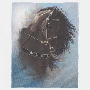 Portret van een hengst - Vachtdeken Fleece Deken