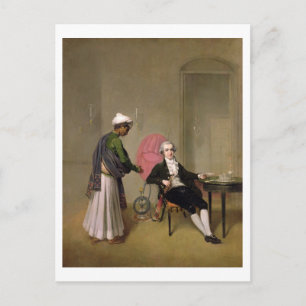 Portret van een herenman, mogelijk William Hickey, Briefkaart