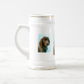 Portret van een hond bierpul (Links)