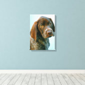 Portret van een hond canvas afdruk (Insitu (Houten vloer))