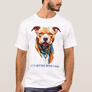 Portret van een hond in de Waterverf T-shirt