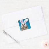 Portret van een hond met paasslagoren vierkante sticker (Envelop)