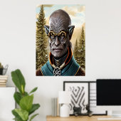 Portret van een Humanoïde alien | AI Art Poster (Thuiskantoor)