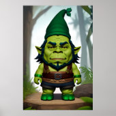 Portret van een hybride van het Groene Orc Gnome | Poster (Voorkant)