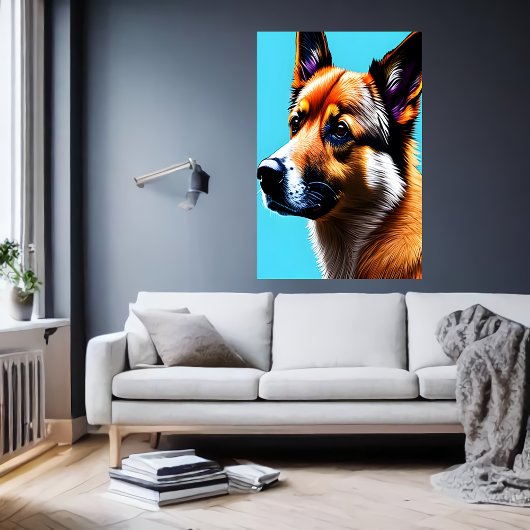 Portret van een IJslandse Sheepdog | AI Art Poster
